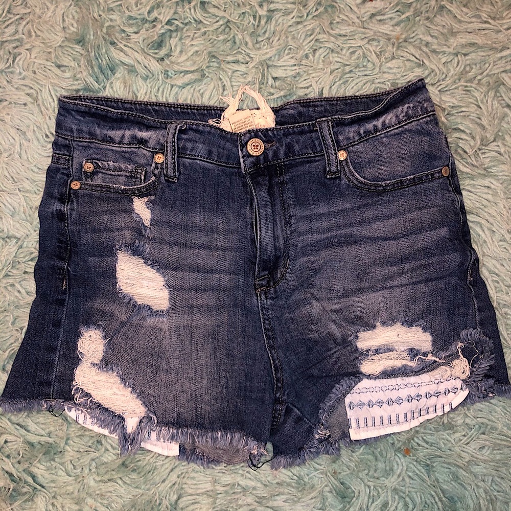 Altar’d State Denim Shorts High Waist Stretch